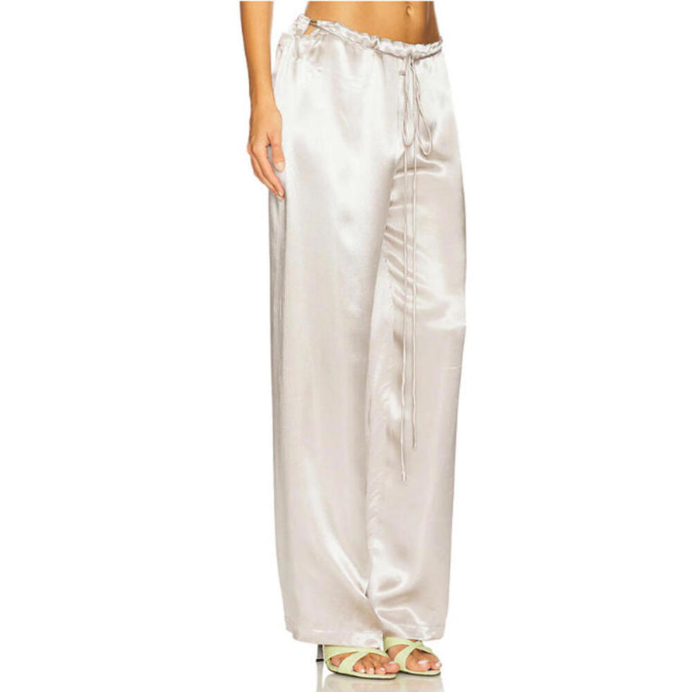 Tyler McGillivary Estelle Pant charmeuse fabric silver size M NWT $170msrp